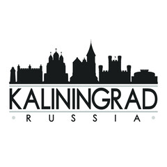 Naklejka premium Kaliningrad Russia Skyline Silhouette Design City Vector Art Famous Buildings.