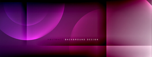 Fototapeta premium Vector abstract background - circle and cross on fluid gradient with shadows and light effects. Techno or business shiny design templates for text
