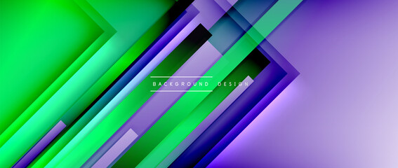 Dynamic lines on fluid color gradient. Trendy geometric abstract background for your text, logo or graphics