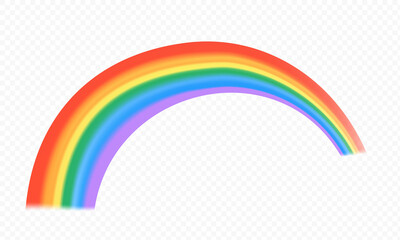 Rainbow isolated. Fantasy rainbow pattern. Realistic translucent sky icon.