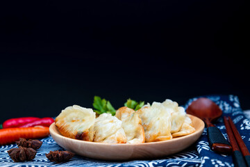 Chinese food Fried dumplings on plate