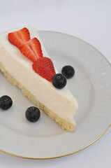 sweet tasty cheesecake with berries on a plate