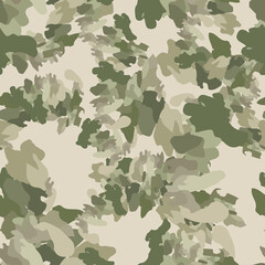 Forest camouflage of various shades of beige, grey and green colors