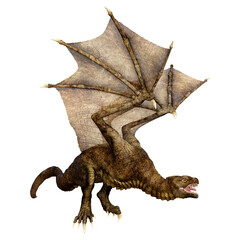 Fototapeta premium 3D Rendering Fairy Tale Dragon on White