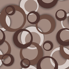 Circle rings geometric seamless pattern, round shapes