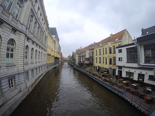 Fototapeta na wymiar Belgium, beautiful european architecture. Gent and Brugge city