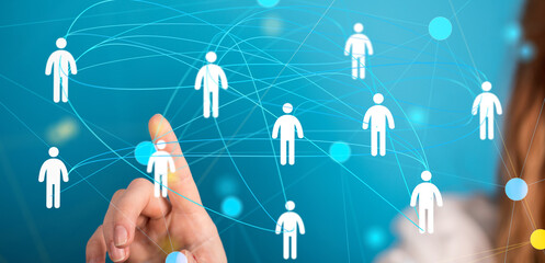 organization chart team concept networking technology.