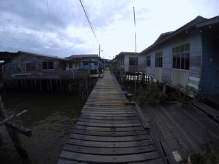 Obraz premium Brunei Darussala. Bandar Seri Begawan, Water house on river village