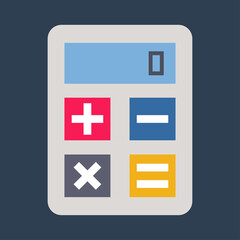 Obraz premium Business & Finance, Calculator, Flat color icon.