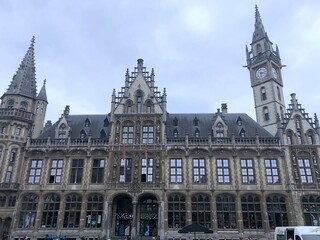 Fototapeta na wymiar Belgium, beautiful european architecture. Old medieval Brugge
