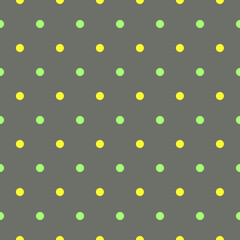 yellow green polka dots with grey background