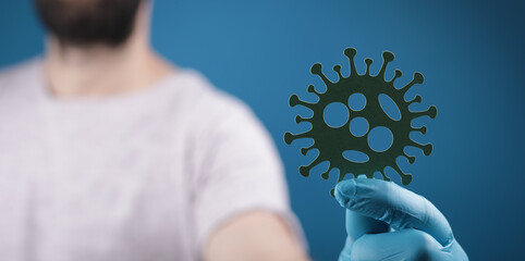 virus vaccination test research in hand