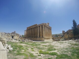 Fototapeta premium Lebanon, ancient acropolis city Baalbek. Great Bacchus temple