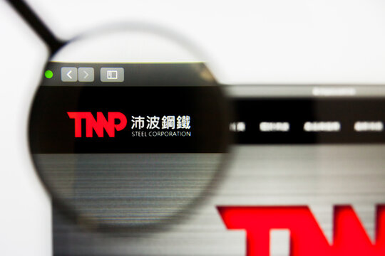 San Francisco, California, USA - 29 March 2019: Illustrative Editorial of TMP Steel Corporation website homepage. TMP Steel Corporation logo visible on display screen.