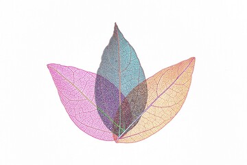 Beautiful colored transparent leaf skeletons 