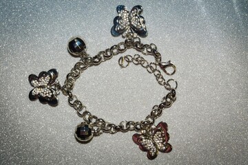 Bracelet with silver charms