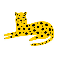 Abstract cartoon jaguar card background for design t shirt, poster, zoo flyer, veterinarian clinic advertising, tote bag print, birthday party etc.