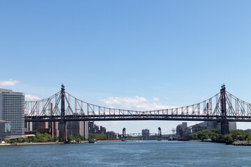 Fototapeta premium Queensboro Bridge over the East River between Roosevelt Island and Long Island City Queens New York