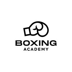 Boxing gym glove logo icon design for sport academy 