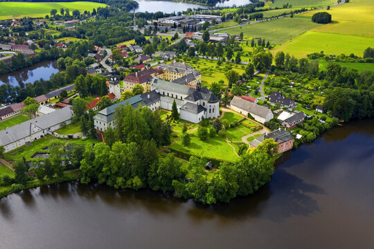 The extensive chateau grounds of town Zdar nad Sazavou. The castle is a significant historical and architectural monument