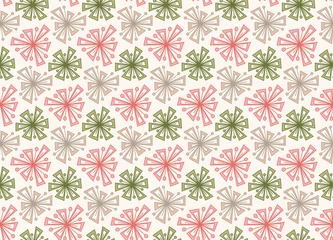 Foto op Aluminium Geometric floral seamless vector pattern, Flowers and leaves botanical garden background texture. © Hanna