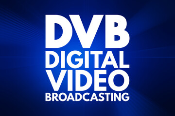 DVB - Digital Video Broadcasting acronym, technology concept background