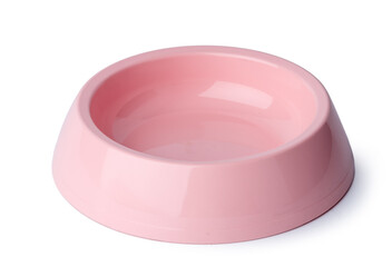 New plastic pet bowl isolated on white