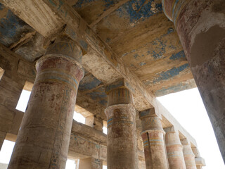 a colorful peristyle in karnak temple in luxor
