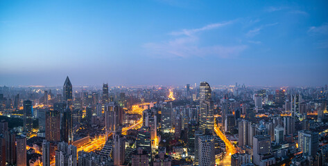 city skyline in shanghai china