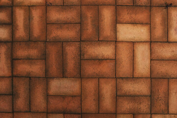 Brick wall brown color on floor