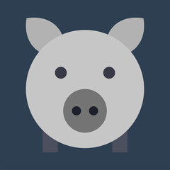 Business & finance, Piggy bank, Flat color icon.