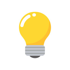 Vector illustration flat design yellow light bulb Represents work ideas and creativity.