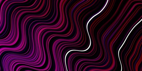 Dark Pink vector template with wry lines. Illustration in abstract style with gradient curved.  Pattern for websites, landing pages.