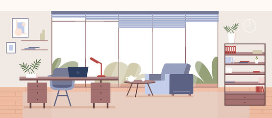 Corporate office flat color vector illustration