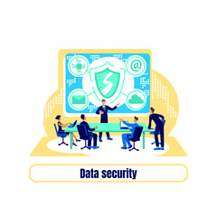 Cyber protection flat concept vector illustration