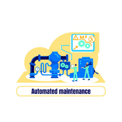 Computerized machinery flat concept vector illustration