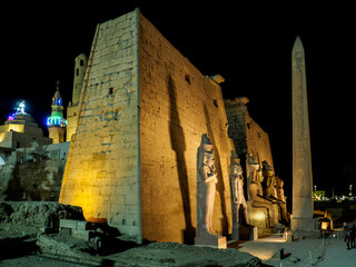 Famous Luxor temple at night
