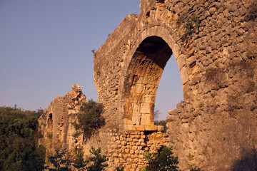 Remains of roman ancient bridge. Ayas, Mersin province, Turkey