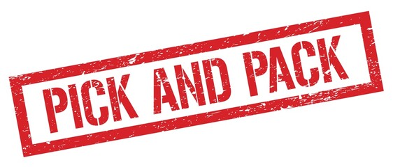 PICK AND PACK red grungy rectangle stamp.