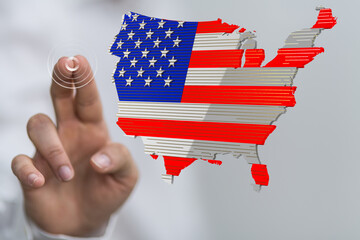 states of america usa democracy map flag