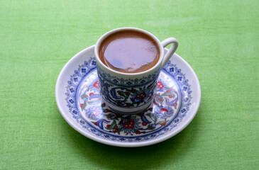 a cup of Turkish coffee on the table
