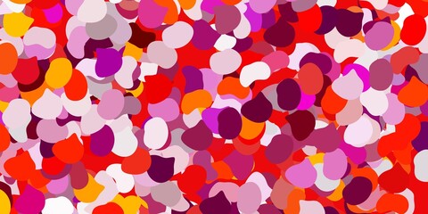Light pink, yellow vector backdrop with chaotic shapes.