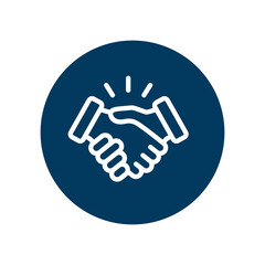 Business handshake icon contract agreement flat symbol in circle