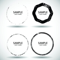 Grunge post Stamps Collection, Circles. Banners, Insignias , Logos, Icons, Labels and Badges Set . vector distress textures.blank shapes.