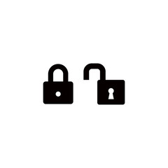  lock and unlock isolated on white background. vector Illustration