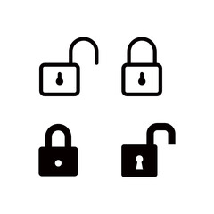padlock Icon. lock and unlock isolated on white background. vector Illustration