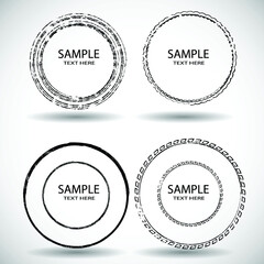 Grunge post Stamps Collection, Circles. Banners, Insignias , Logos, Icons, Labels and Badges Set . vector distress textures.blank shapes.