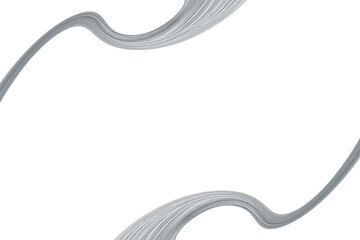 Wavy lines of gray hair, isolated on white. Background with copy space for mockup