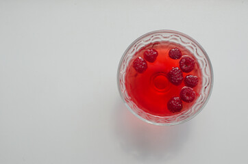 raspberry smoothie in a glass