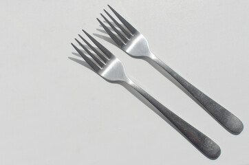 forks on white background